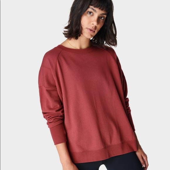 Sweaty Betty Tops - SWEATY BETTY The Afterclass Sweatshirt size XL red maroon